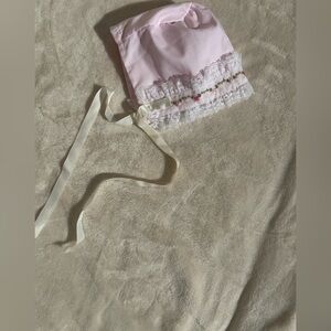 Pink Lace Baby Bonnet